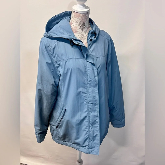 EDDIE BAUER Women's Cadet blue fleece lined windbreaker jacket size XL. - Picture 8 of 12